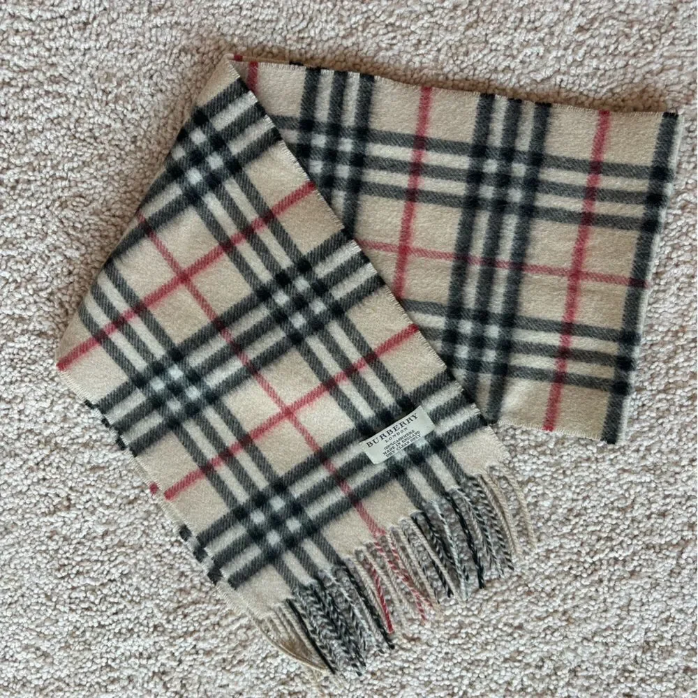 EUC Burberry Children’s Check Cashmere Scarf